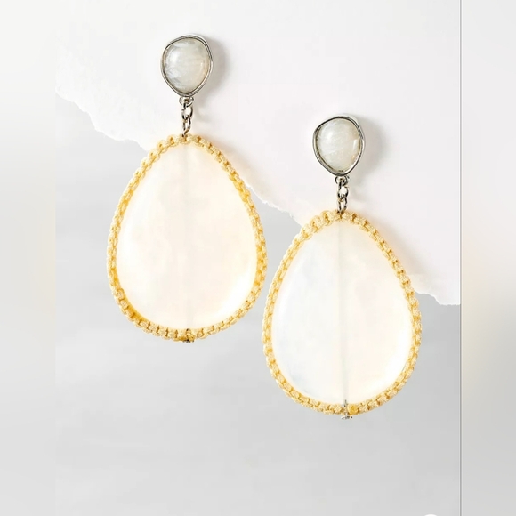 Free People, Taking Chances Dangles, White - NEW!! - Picture 1 of 6